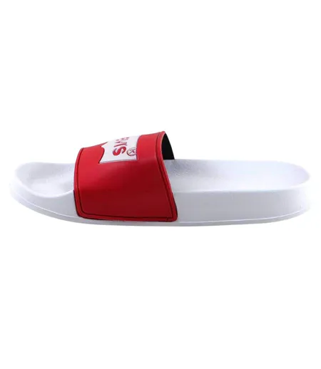 Claquettes Motif/style Aile De Chauve-souris Et Logo Femme Rouge Blanc Levis