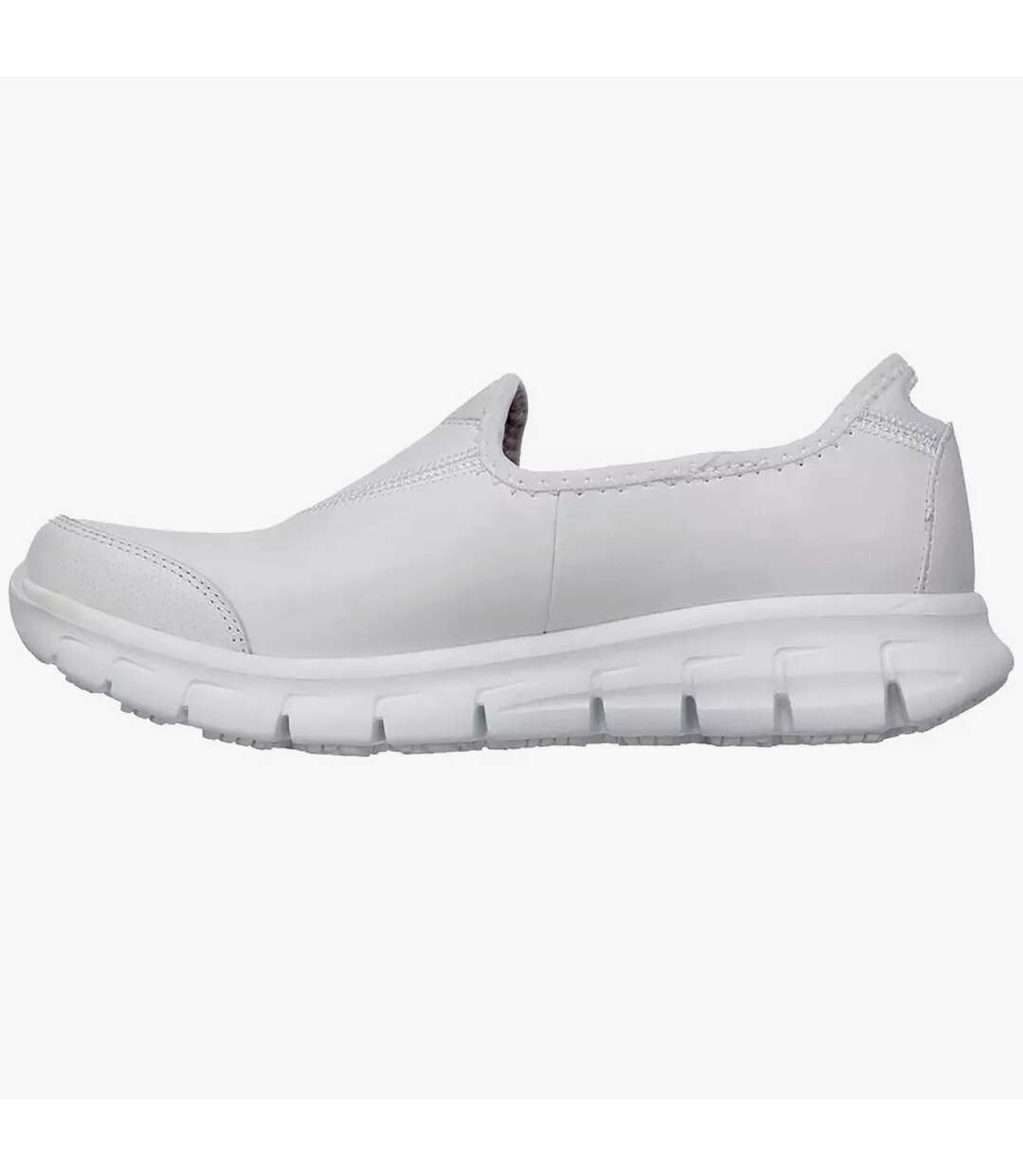 Womens sure track slip resistant slip on work shoe white Skechers-2