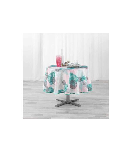 Nappe Antitache Ronde Peachy 180cm Bleu & Rose