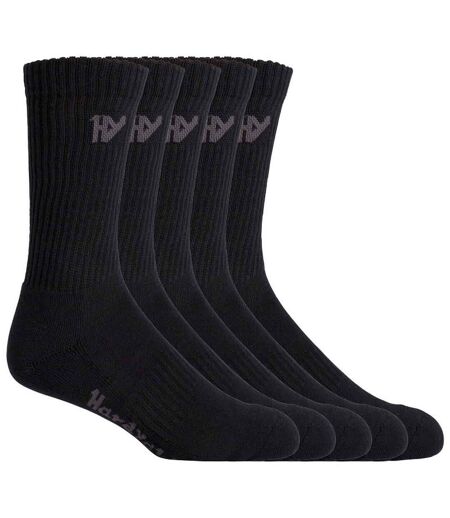 Hard Yakka Mens Crew Socks (Pack of 5) (Black)