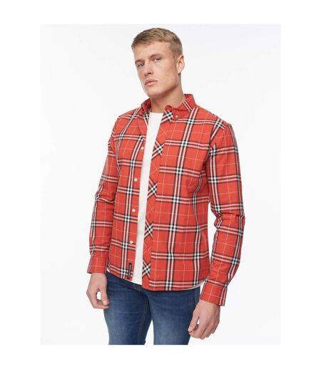 Bewley & Ritch Mens Buford Checked Shirt (Red) - UTBG900