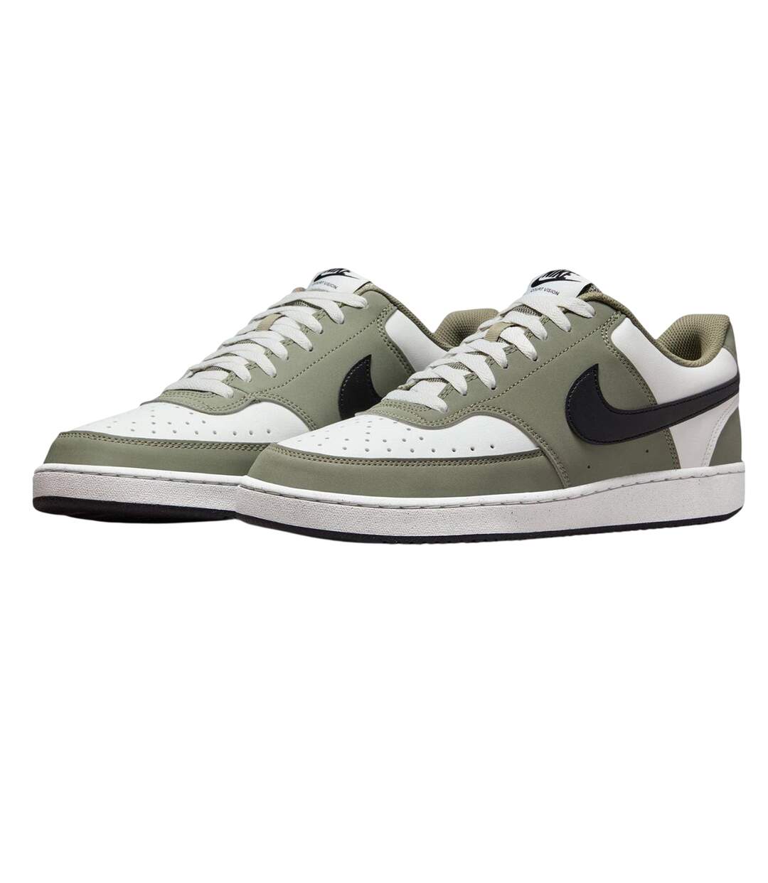 Mens Vision Low Leather Trainers Grey Sage Black White Nike-4