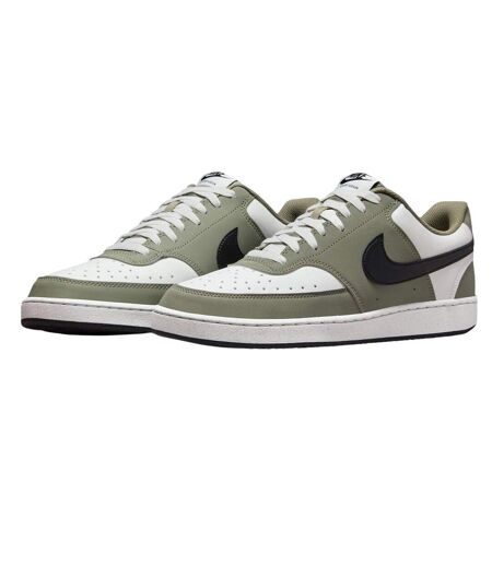 Mens Vision Low Leather Trainers Grey Sage Black White Nike