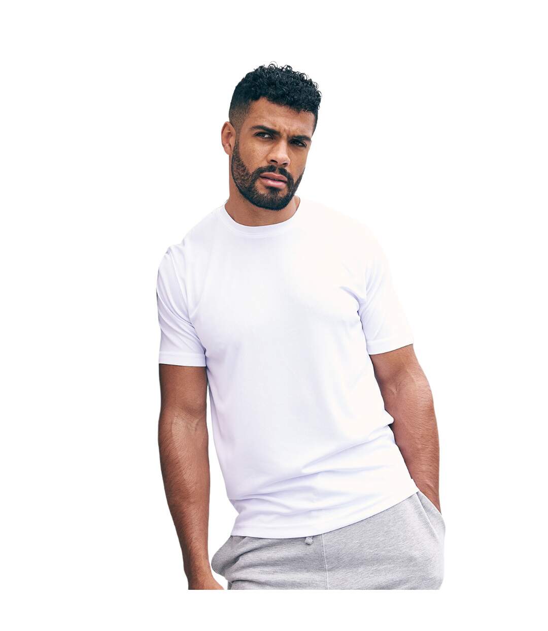 T-shirt homme blanc AWDis Cool-2