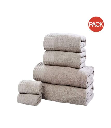 Pack of 6  Retreat towel set  one size latte Bedding & Beyond