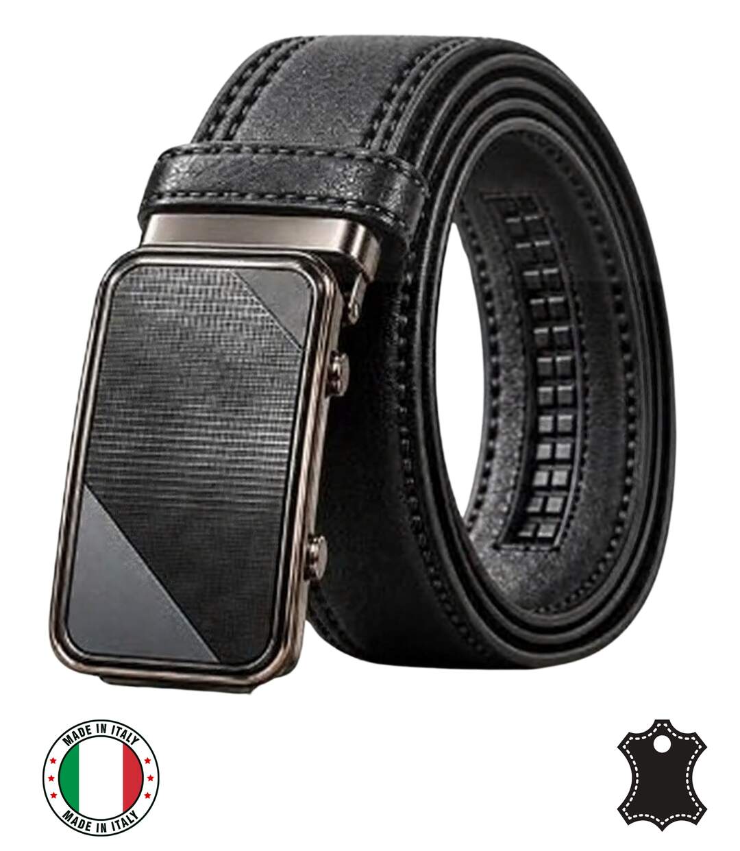 Ceinture homme cuir noir - Boucle automatique - Sophistication et confort-2