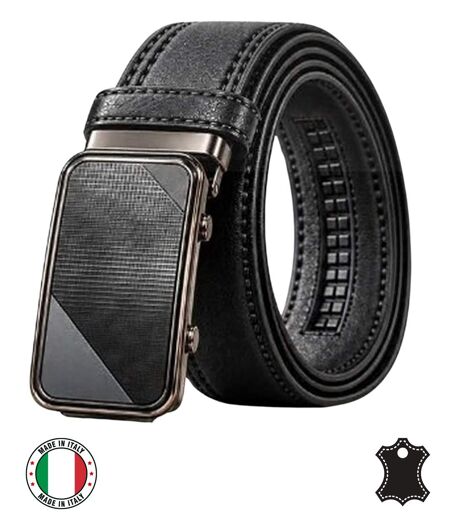 Ceinture homme cuir noir - Boucle automatique - Sophistication et confort