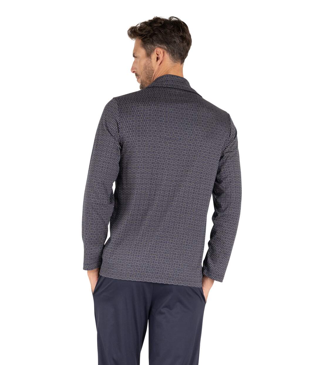 Pyjama long ouvert homme Mercerisé Eminence-2