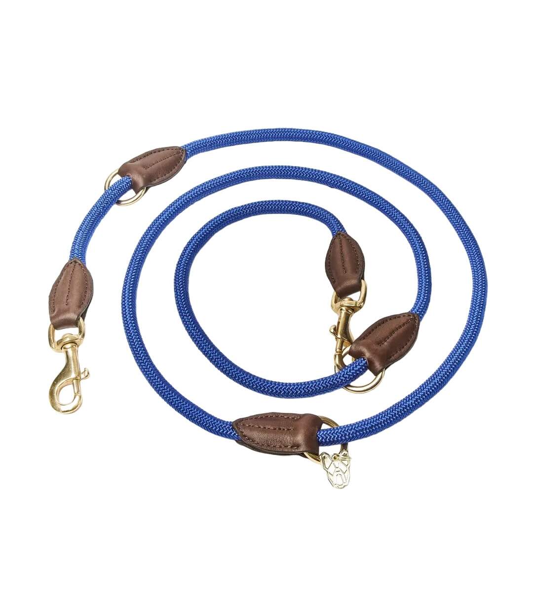 Leather dog lead one size blue Digby & Fox-1