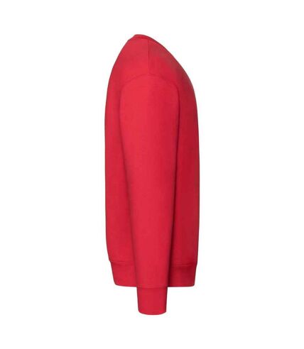 Mens premium drop shoulder sweatshirt red Fruit of the Loom