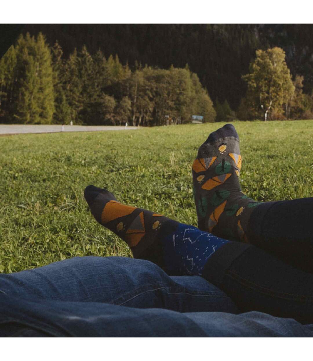 1 Pack Unisex Mismatched Novelty Odd Socks - Camping-2