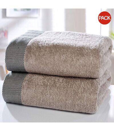 Pack of 2  Tidal towel bale set  90cm x 140cm natural Rapport