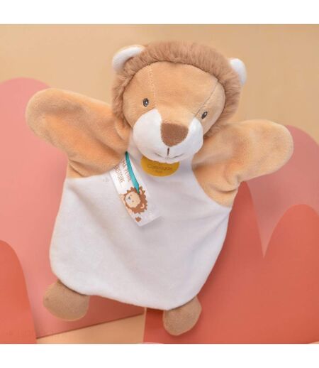 Doudou polyester 2 en 1 collection LES MARIONNETTES Lion