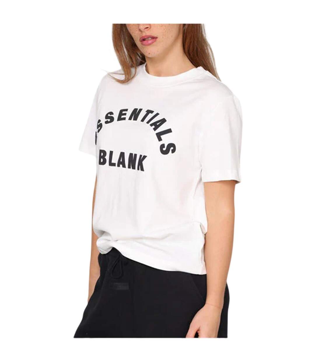 T-shirt Femme Blanc Cassé Blank Essentials-3