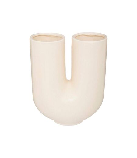 Vase Design en Céramique Rivi 25cm Blanc Chaud