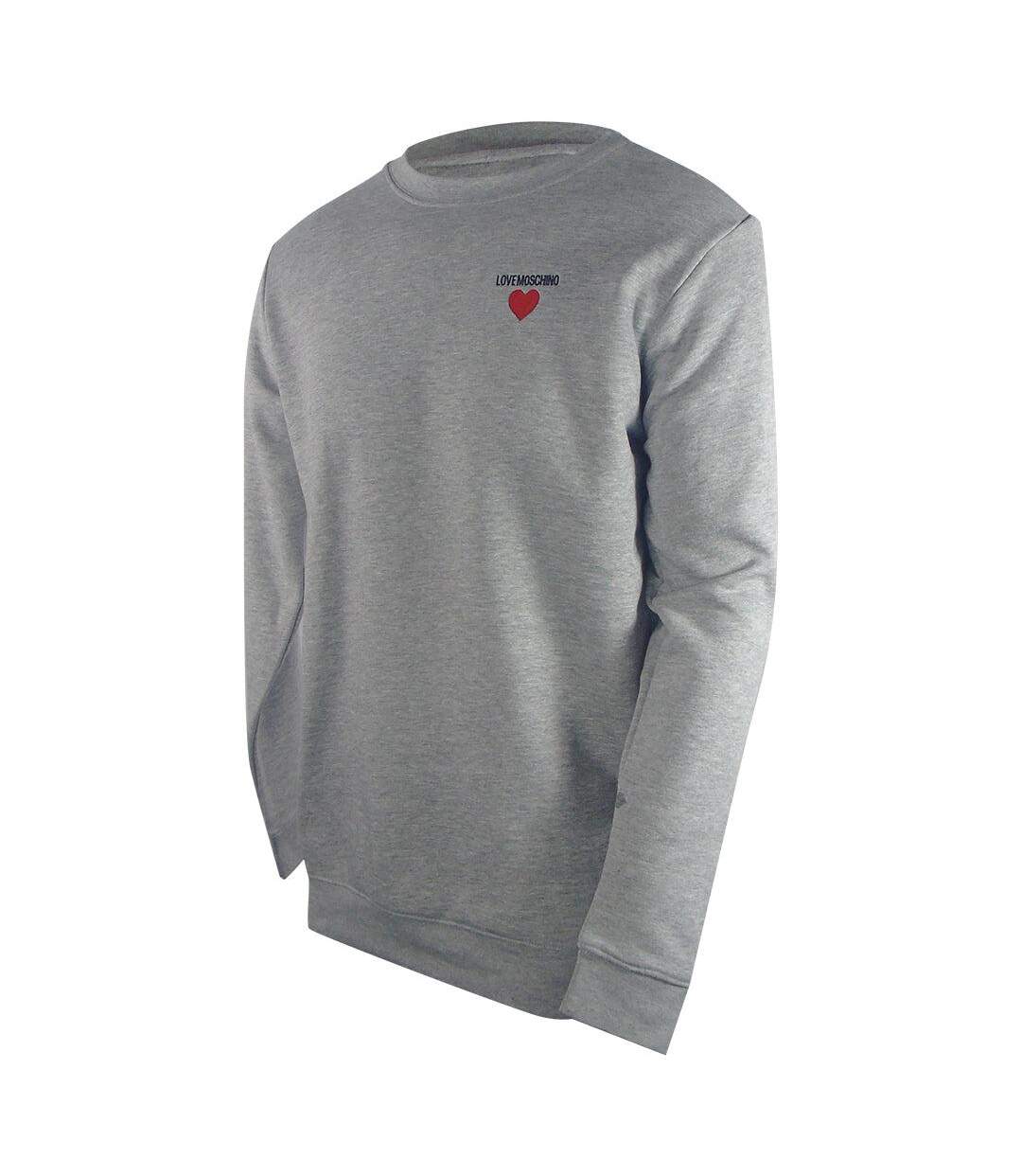 Sweat Motif/style Cœur Homme Gris Love Moschino-3