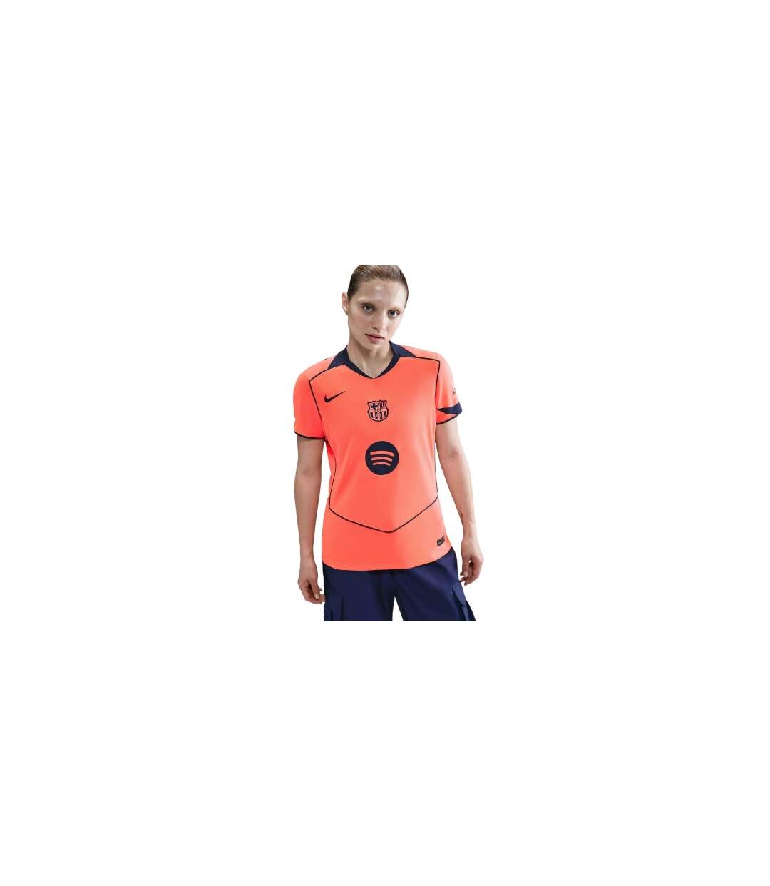 Maillot De Foot Motif/style Fc Barcelone 2025/2026 Femme Orange Bleu Nike-1
