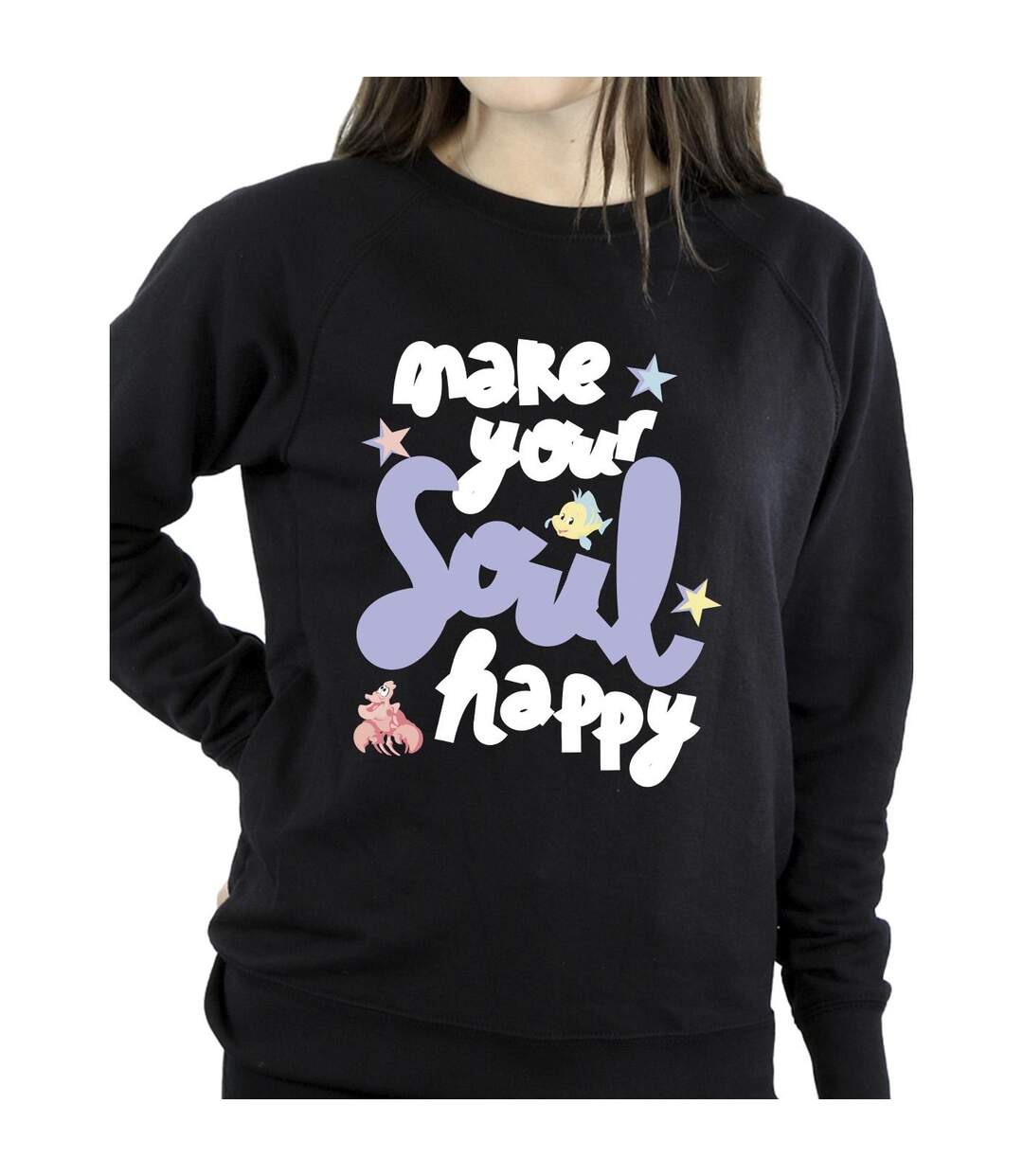 Disney - Sweat THE LITTLE MERMAID HAPPY - Femme (Noir) - UTBI23452-3