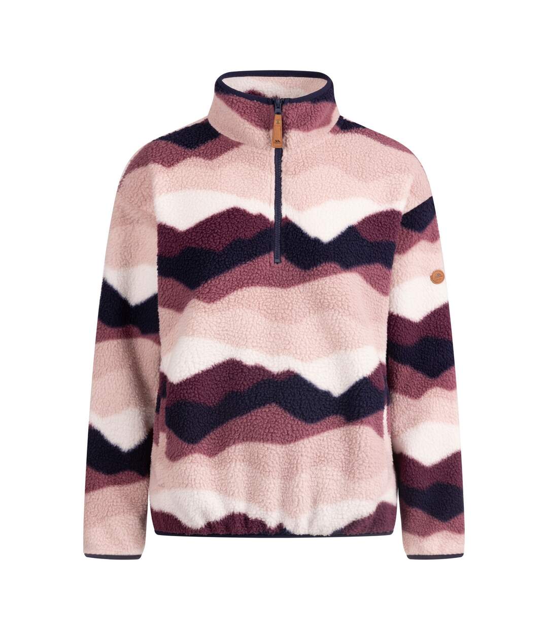 Womens/ladies Ovie Mountain At200 Half Zip Fleece Top Pink Purple White Trespass-2
