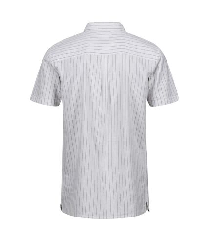 Regatta Mens Shorebay Stripe Short-Sleeved Shirt (White/Dark Denim) - UTRG8818