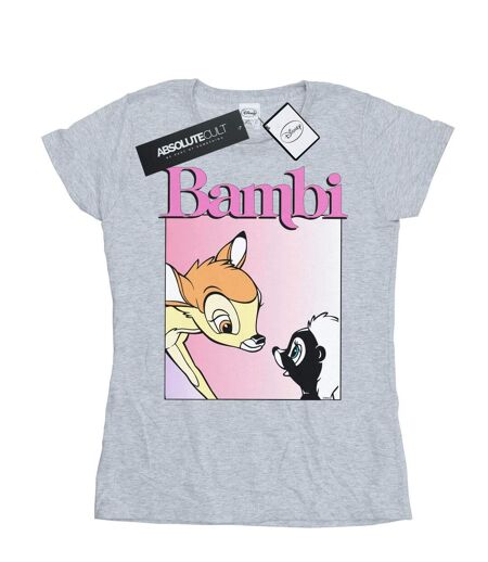 Disney T-shirt en coton Femmes/Dames Bambi Nice To Meet You (Gris sportif) - UTBI15514