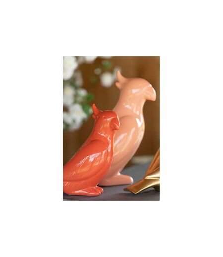 Statuette Déco Perroquet 31cm Pêche
