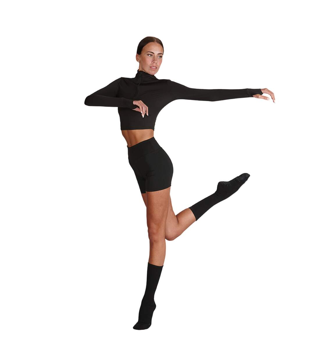 Chaussettes Compressives Et Adhérentes De Danse Femme Noir Silky Dance-1