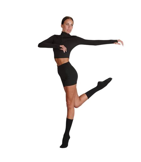 Chaussettes Compressives Et Adhérentes De Danse Femme Noir Silky Dance