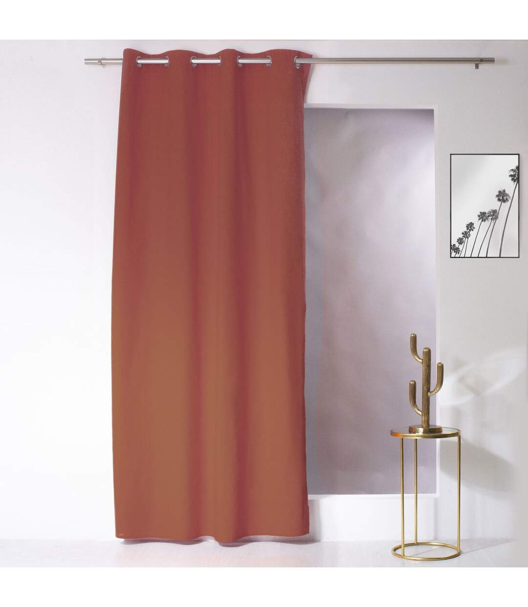 Rideau Panama - 240 cm x 135 cm - Orange Terre cuite-2