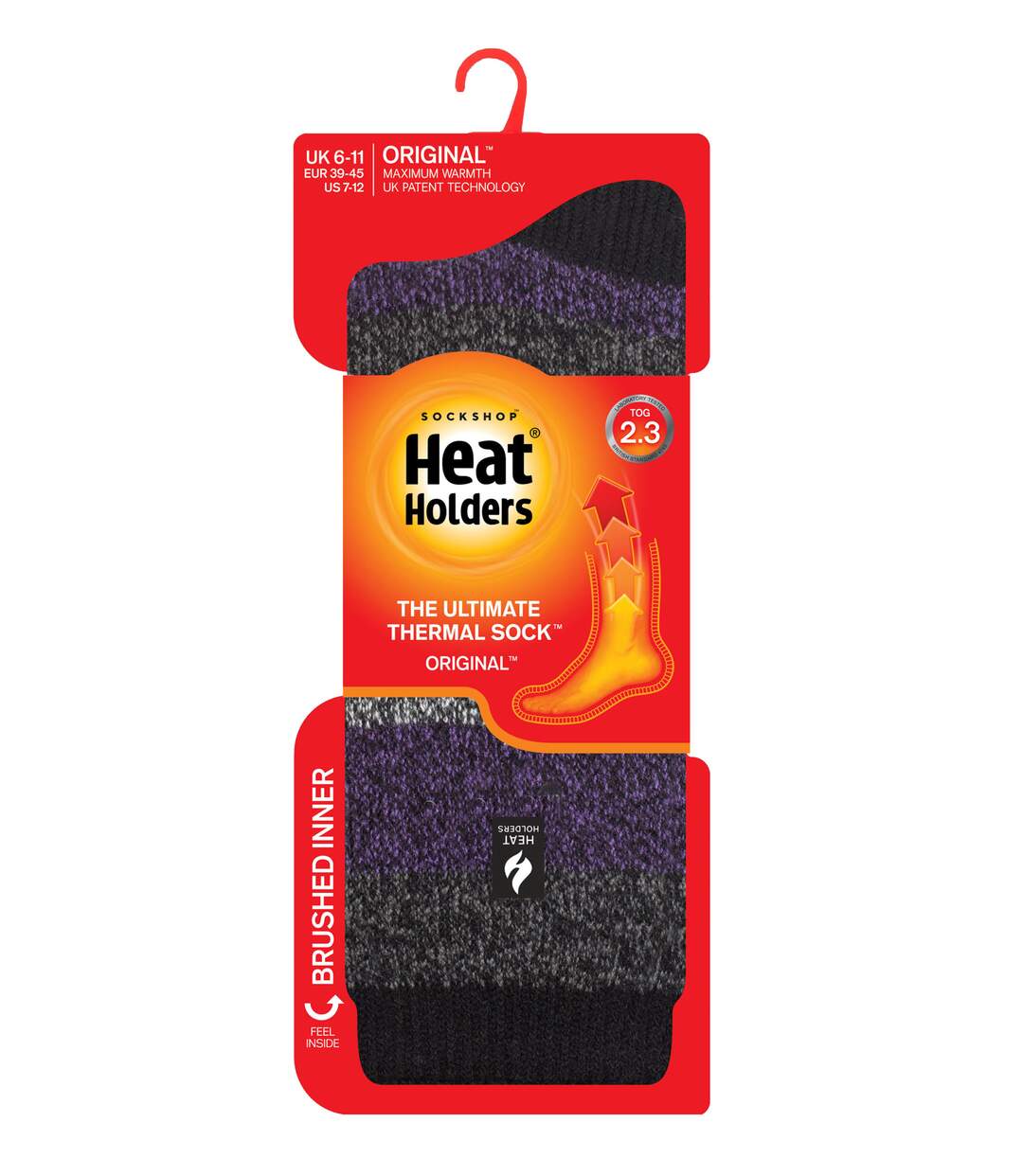 Heat Holders - Mens Winter Thermal Socks | Thick Stripe-2