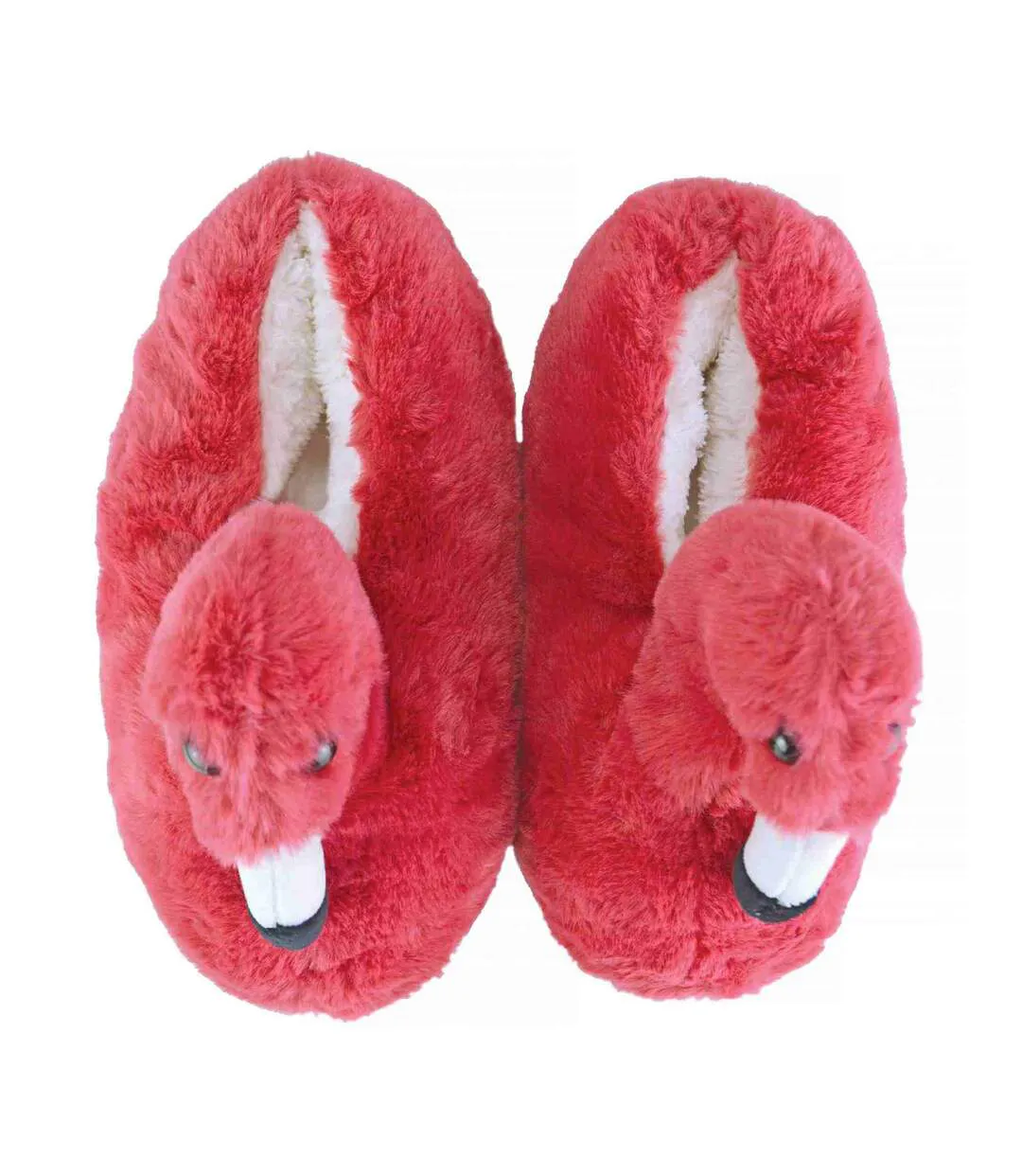 Ladies Novelty Pink Plush Flamingo Slippers-2