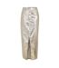 Womens/ladies Lupe Metallic Front Slit Pencil Skirt Silver Metallic AmyLynn-1