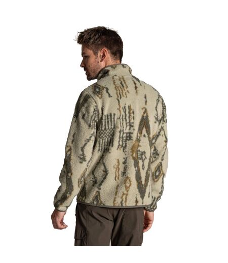 Polaire À Col Montant Zippé Motif/style Imprimé Tatton Homme Beige Gris Imprimé Craghoppers