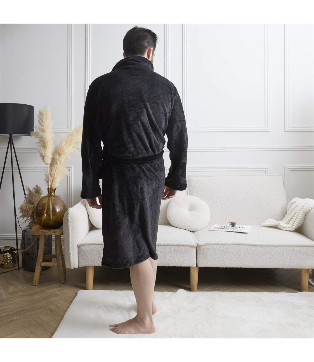 Robe de Chambre Polaire Le Boss Noir-3