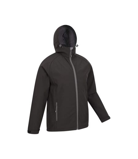 Mens Exodus Waterproof Soft Shell Jacket Black Mountain Warehouse