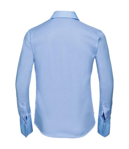 Russell Collection Ladies/Womens Long Sleeve Ultimate Non-Iron Shirt (Bright Sky) - UTBC1034