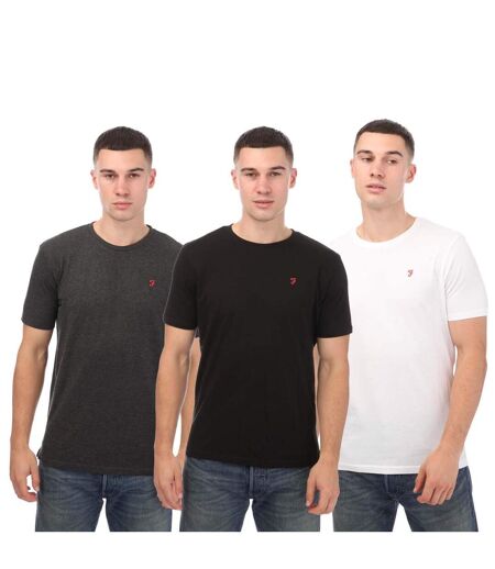 Pack Of 3  Mens Colney T-shirt  Black Grey White Farah
