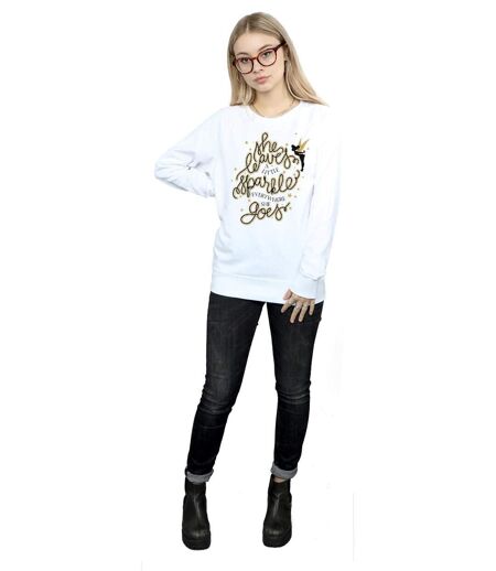 Disney Sweatshirt Femmes/Dames Fée Clochette Étoiles (Blanc) - UTBI11868