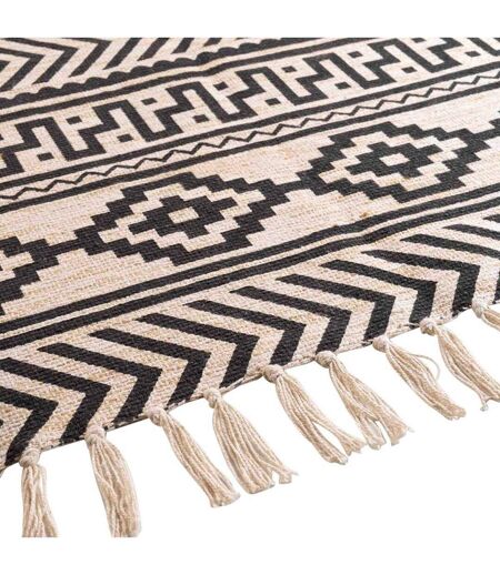 Tapis Déco à Franges Manille 120x170cm Noir
