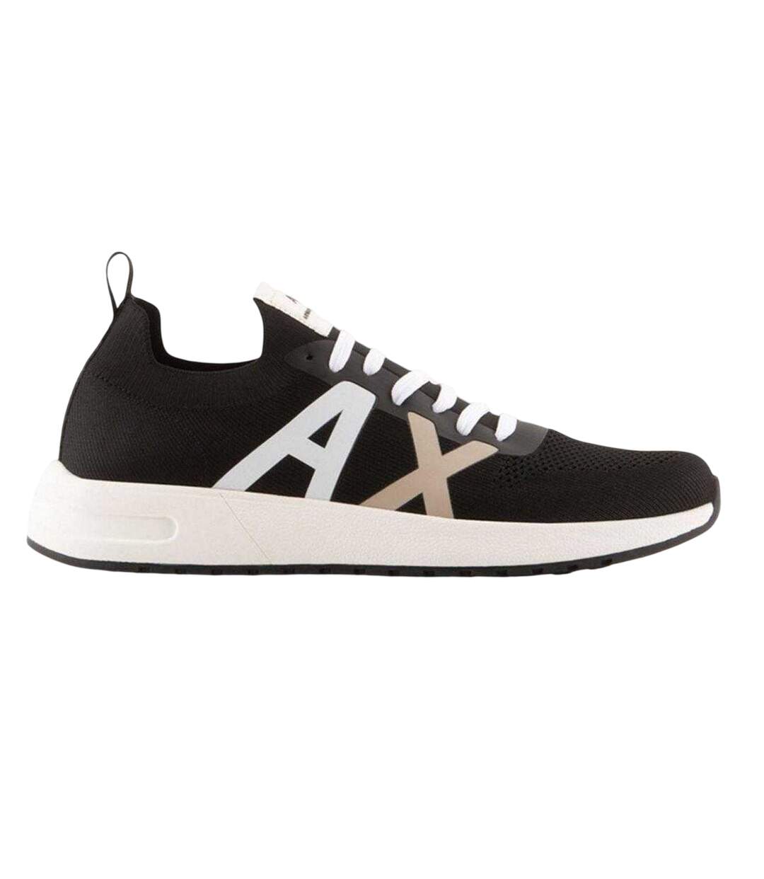 Mens Logo Trainers Black White Armani Exchange-1