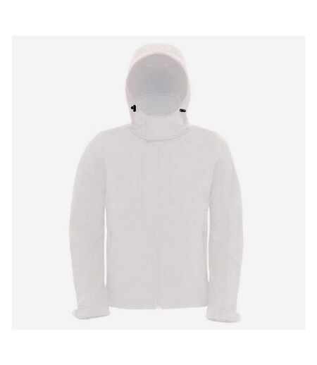 B&C Mens Hooded Soft Shell Jacket (White)