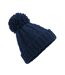 Beechfield Unsiex Adults Cable Knit Melange Beanie (Navy Blue) - UTBC4137