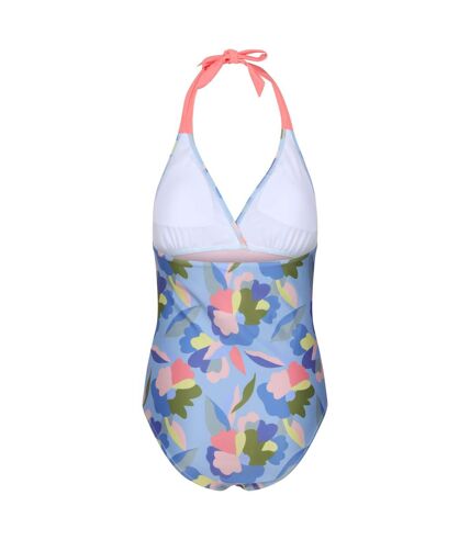 Maillot de bain 1 pièce flavia femme bleu / vert / rose Regatta