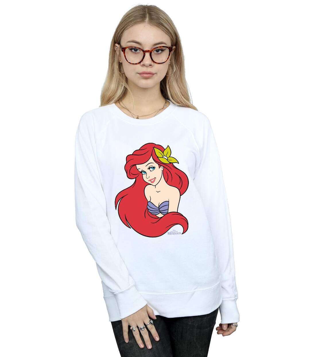 Disney - Sweat THE LITTLE MERMAID CLOSE UP - Femme (Blanc) - UTBI13587-2