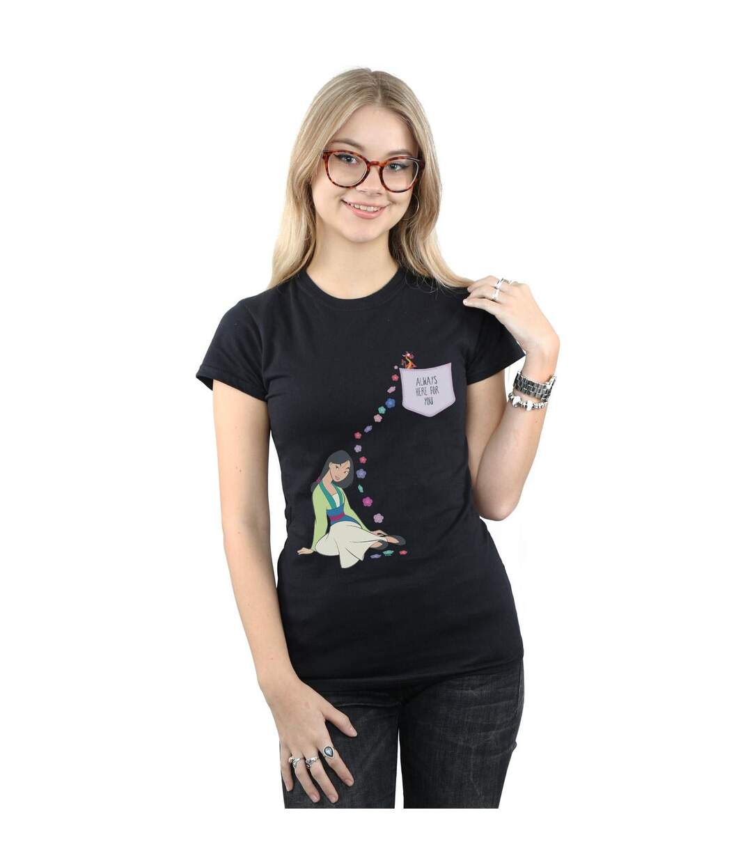Disney - T-shirt MULAN ALWAYS HERE FOR YOU - Femme (Noir) - UTBI16253-2