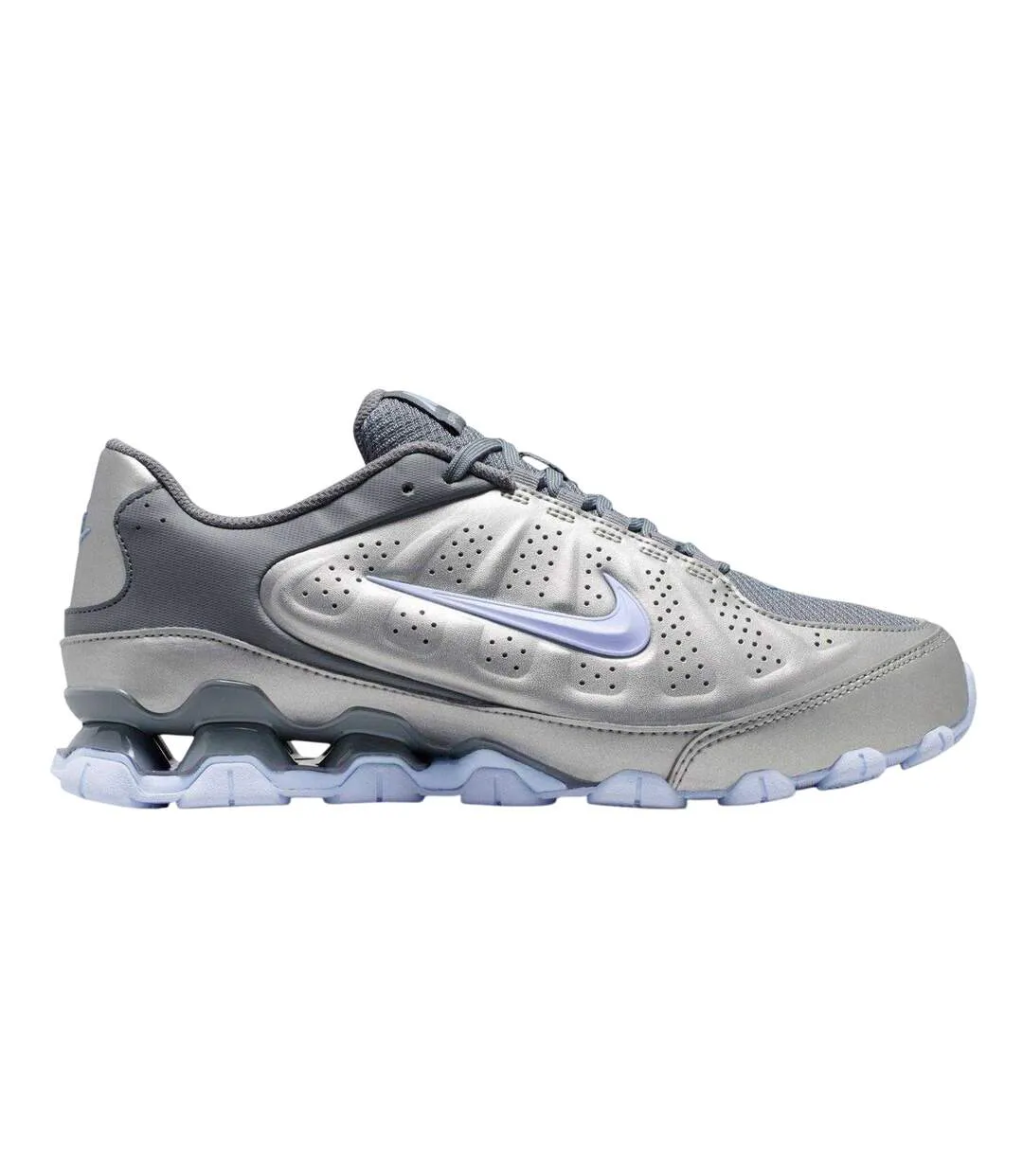 Womens/ladies Logo Trainers Metallic Silver Hydro Blue Nike-1