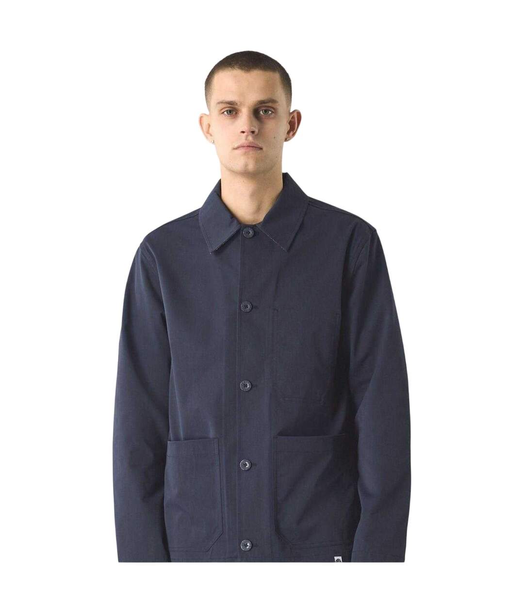 Mens Patterned Front Pocket Overshirt Navy Pretty Green-4