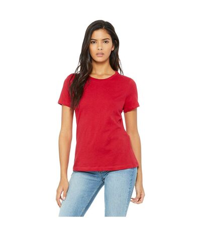 Womens/ladies Jersey Short-sleeved T-shirt Red Bella + Canvas