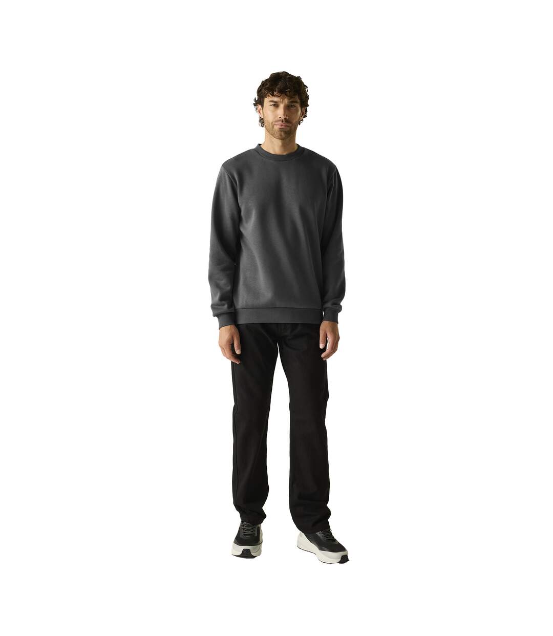 Mens Cotton Sweatshirt Solid Grey Regatta-4