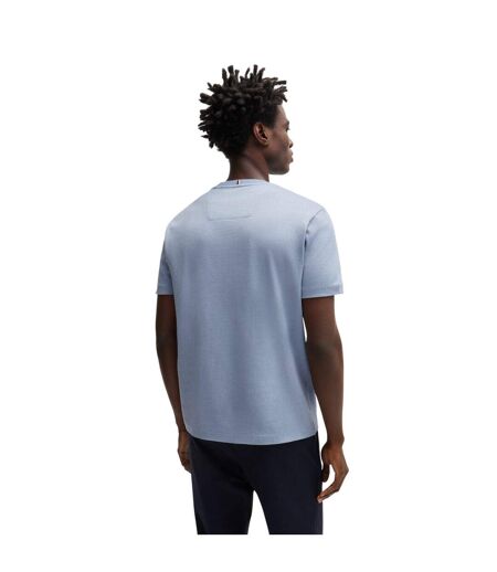 Mens Structured Cotton T-shirt Blue Boss